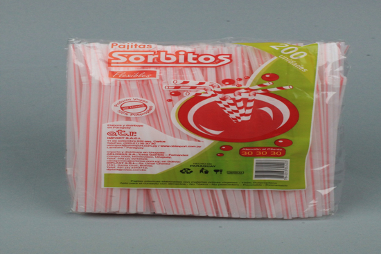 Imagen de Pajita C/L.Color Flexible x200