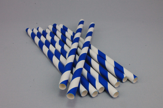 Imagen de Pajitas de Papel 10mm-Linea Azul (Pqx20)