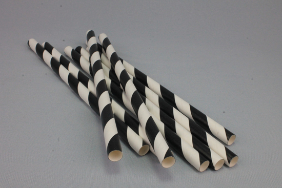 Imagen de Pajitas de Papel 10mm-Linea Negra (Pqx20)