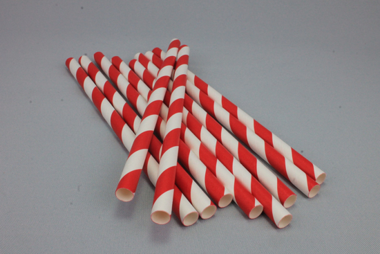 Imagen de Pajitas de Papel 10mm-Linea Rojo (Pqx20)