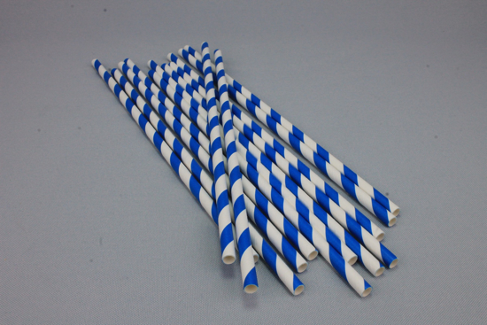 Imagen de Pajitas de Papel 6mm-Linea Azul (Pqx20)