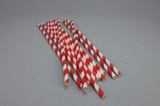 Imagen de Pajitas de Papel 6mm-Linea Rojo (Pqx20)