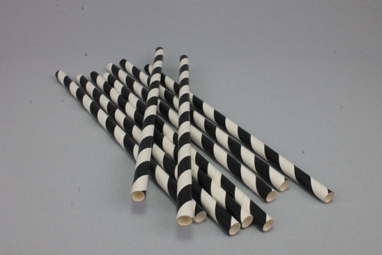 Imagen de Pajitas de Papel 8mm-Linea Negra (Pqx20)