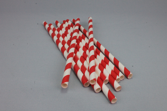 Imagen de Pajitas de Papel 8mm-Linea Rojo (Pqx20)