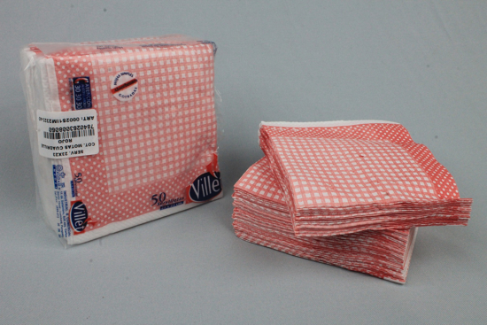 Imagen de Serv. 23x23 Cot. Motas Cuadrille Rojo