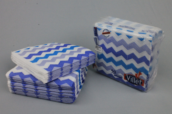 Imagen de Serv. 23x23 Cot. Ondas ZigZag Azul